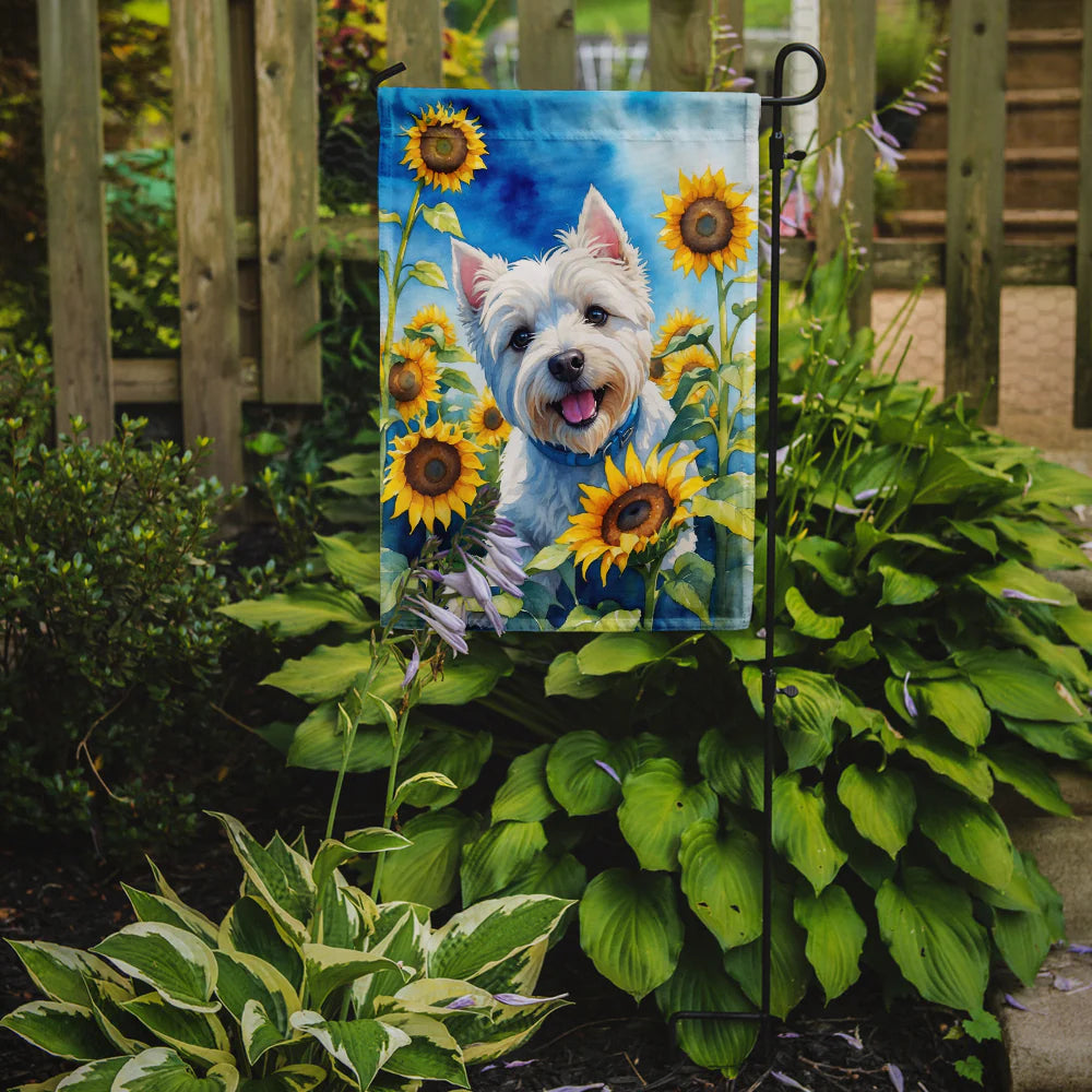 Caroline's Treasures DAC6174GF Westie in Sunflowers Garden Flag
