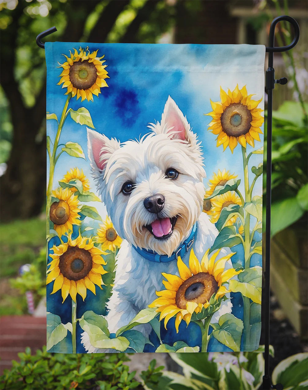 Caroline's Treasures DAC6174GF Westie in Sunflowers Garden Flag