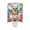 Chihuahua Luau Ceramic Night Light Compact, UL-Certified