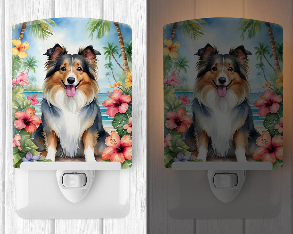 Caroline's Treasures Sheltie Luau Ceramic Night Light 6x4x3 UL-Certified