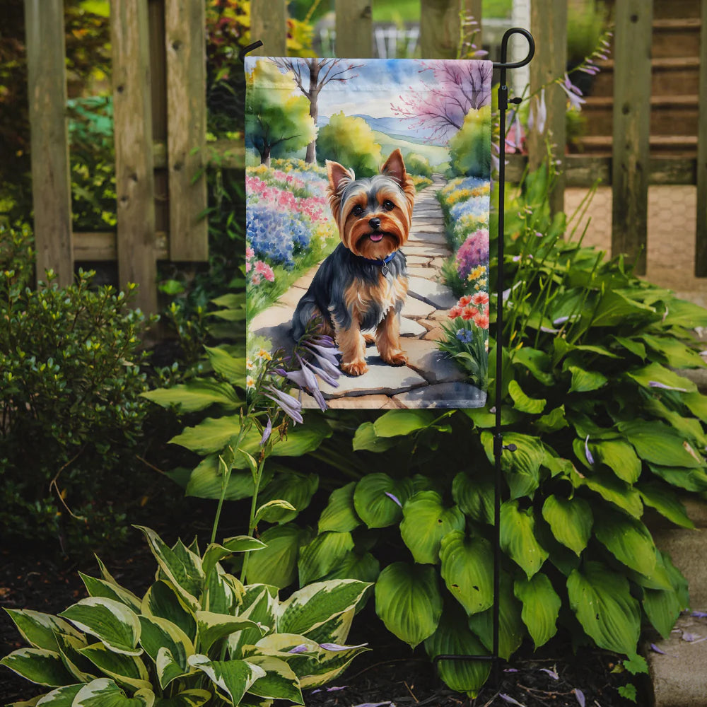 Caroline's Treasures DAC6735GF Yorkshire Terrier Spring Path Garden Flag