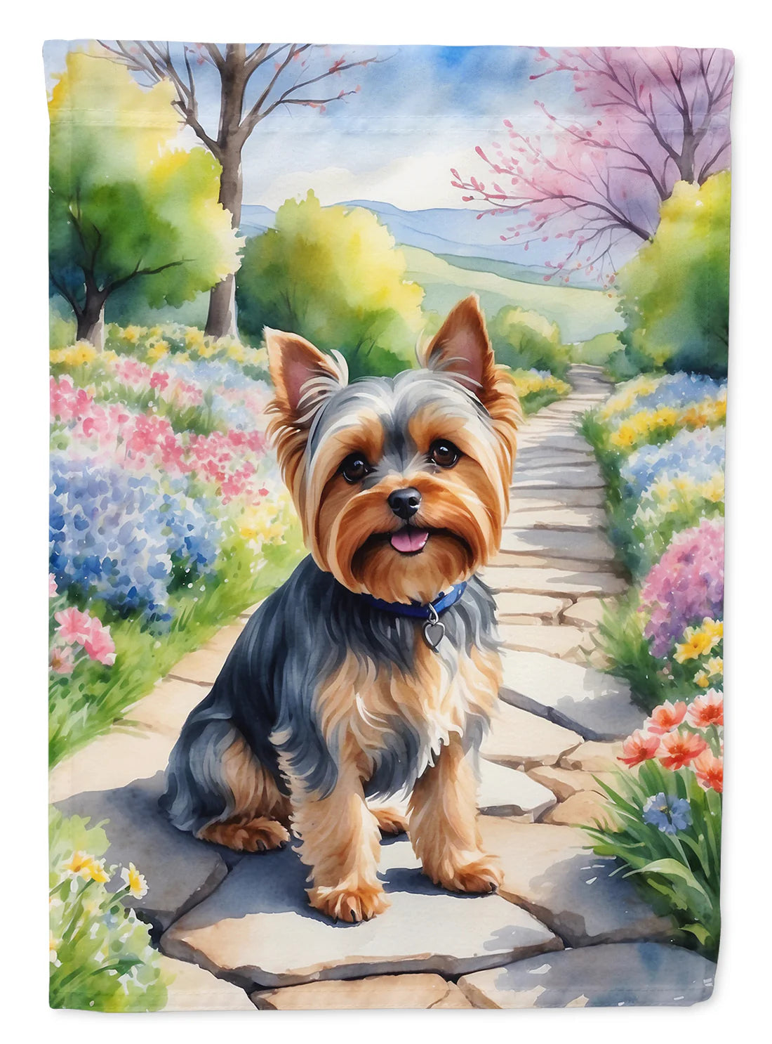 Caroline's Treasures DAC6735GF Yorkshire Terrier Spring Path Garden Flag
