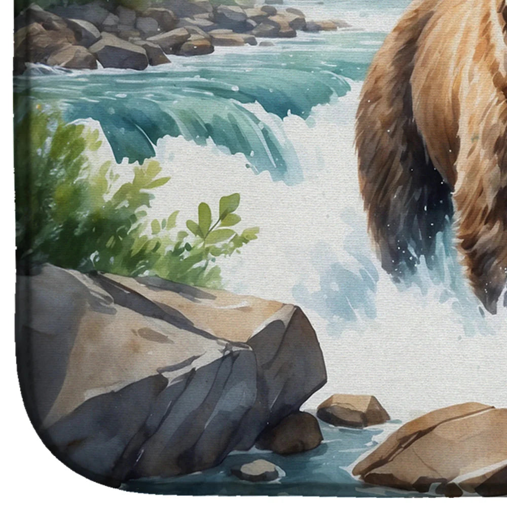 Alaskan Wilderness Grizzly Bear Dish Drying Mat 14" x 21"
