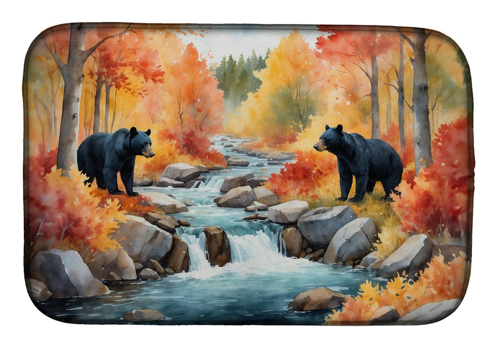 Caroline's Treasures Bears Autumn in the Woods Dish Drying Mat DAC7645DDM