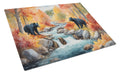 Caroline's Treasures Bears Autumn in the Woods Glass Cutting Board DAC7645LCB