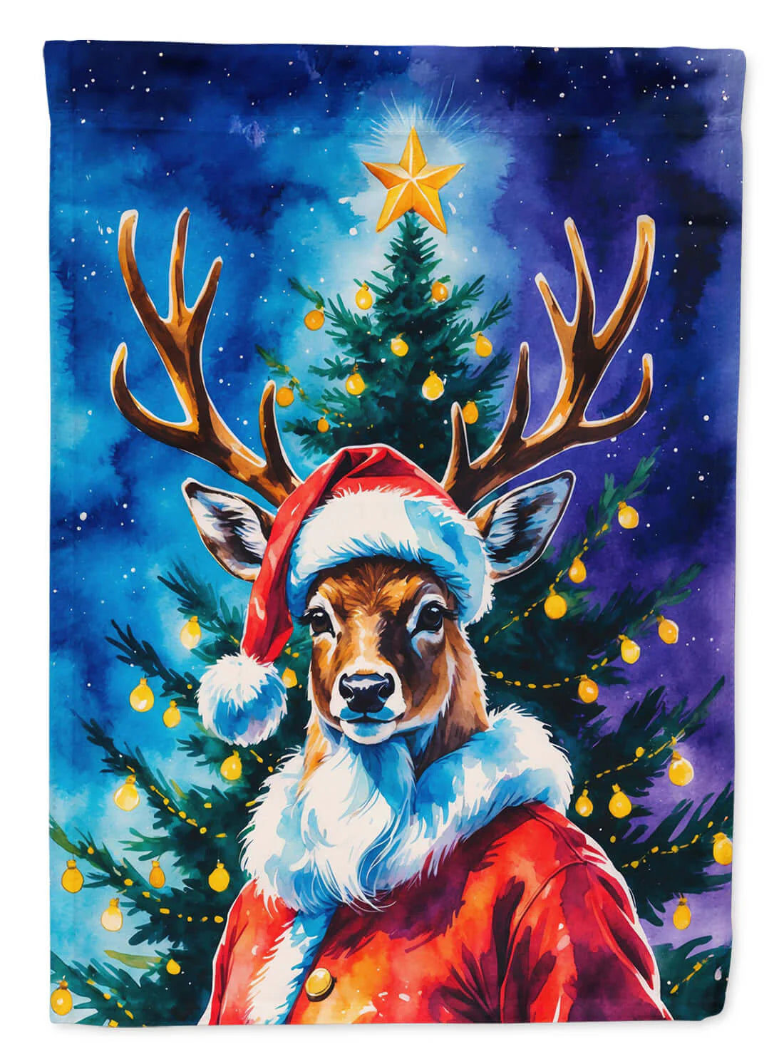 Caroline's Treasures Deer Christmas Garden Flag 11.25" x 15.5" DAC8523GF