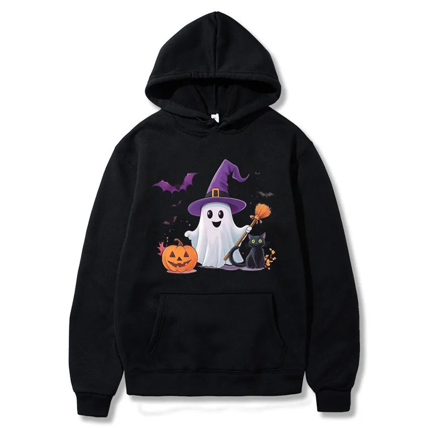 Halloween Ghost & Pumpkin Hoodie Sweatshirt