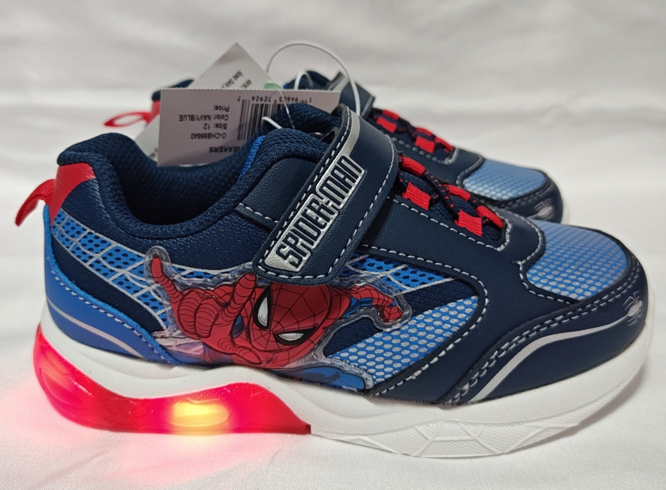 Marvel Spider-Man Boys' Light Up Sneakers Available Sizes 7, 8, 9, 10, 11, 12
