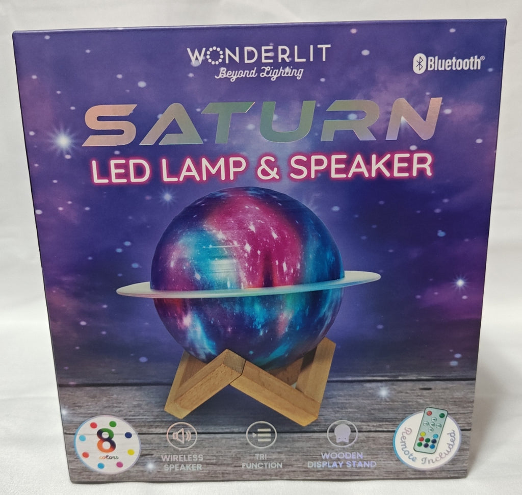WONDERLIT Saturn LED 8 color Night Light Bluetooth Speaker, FM Radio