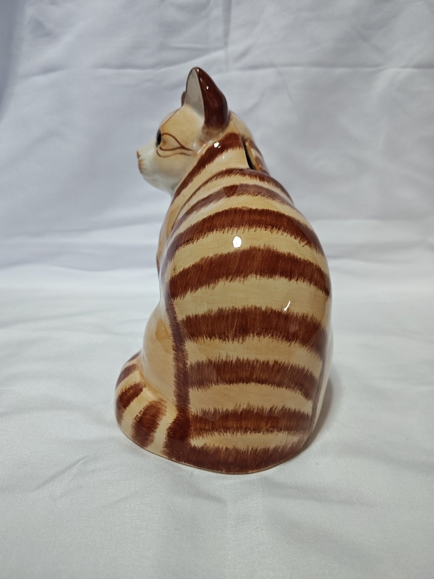 Cat Hand Painted Ceramic Bank Entirely Hand Painted For Realistic Appeal, 7.5"