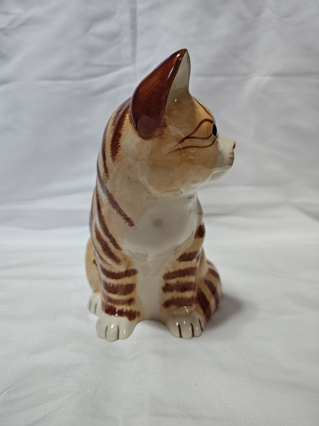 Cat Hand Painted Ceramic Bank Entirely Hand Painted For Realistic Appeal, 7.5"