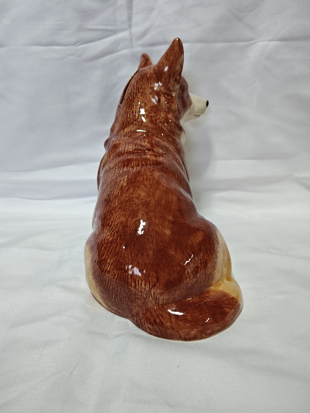 Corgi Hand Painted Ceramic Bank Entirely Hand Painted For Realistic Appeal, 7.5"