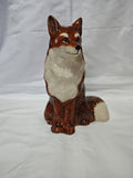 Fox Hand Painted Ceramic Bank Entirely Hand Painted For Realistic Appeal, 8"