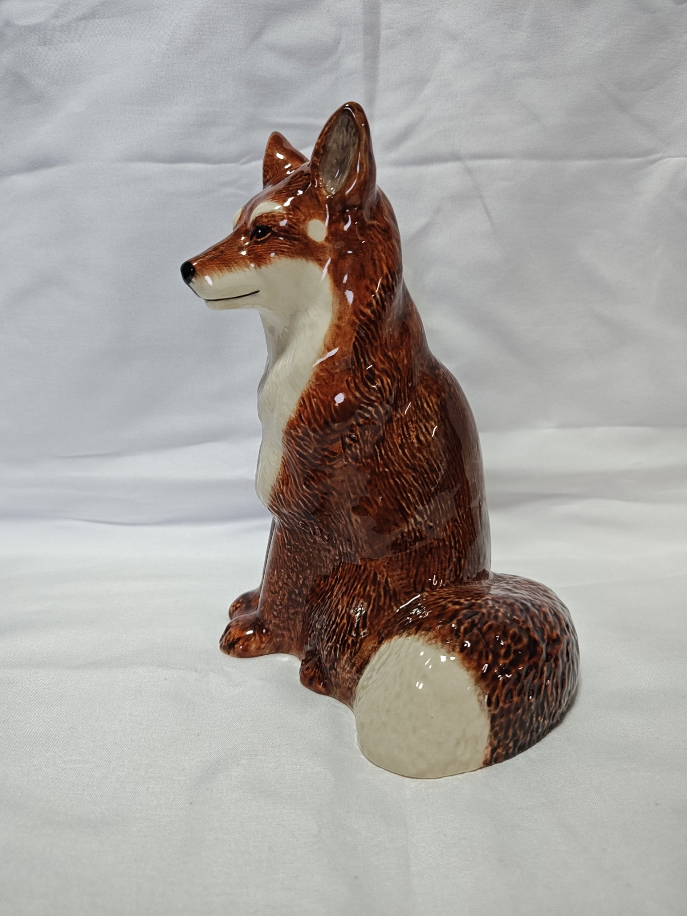 Fox Hand Painted Ceramic Bank Entirely Hand Painted For Realistic Appeal, 8"