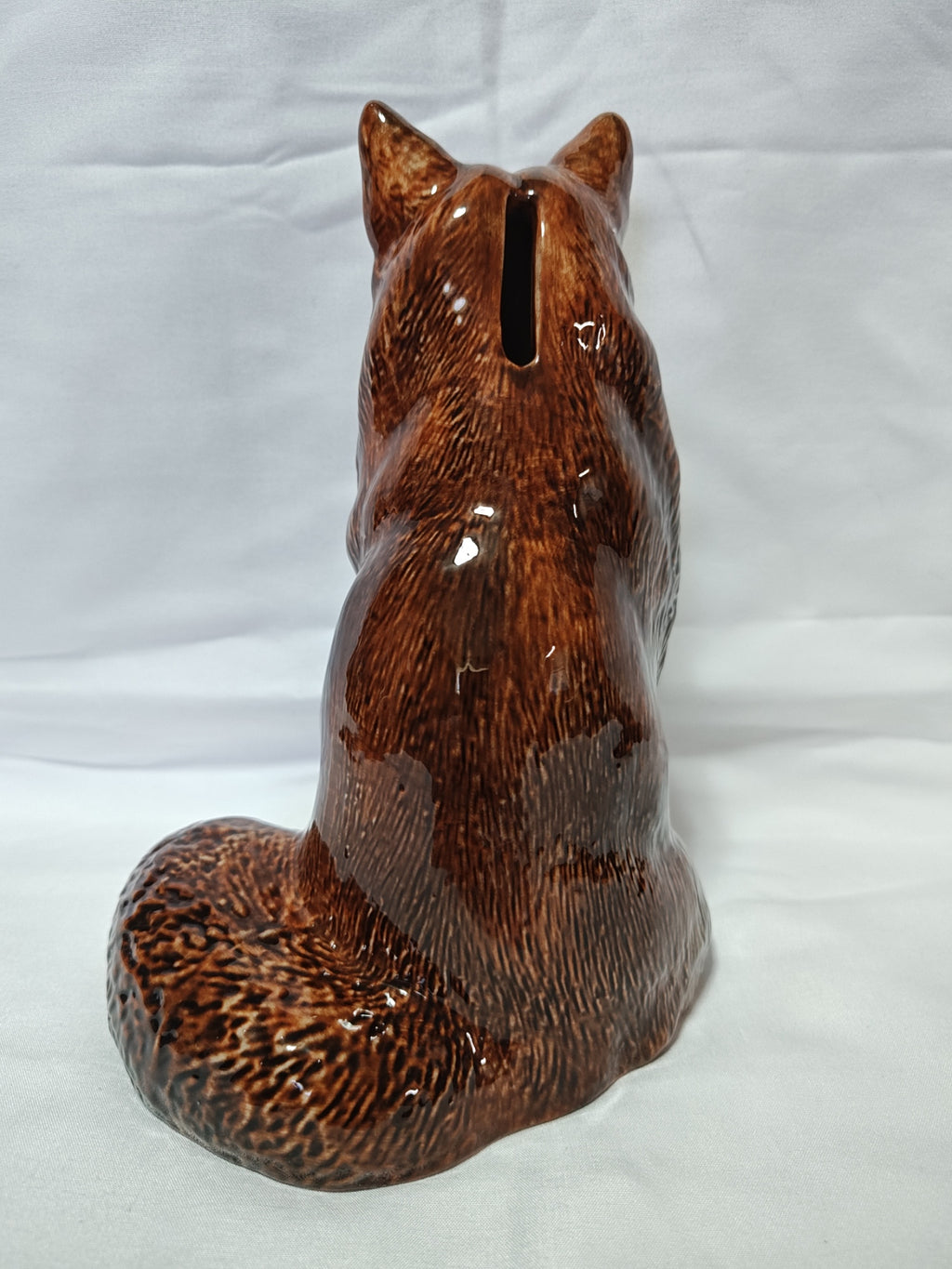 Fox Hand Painted Ceramic Bank Entirely Hand Painted For Realistic Appeal, 8"