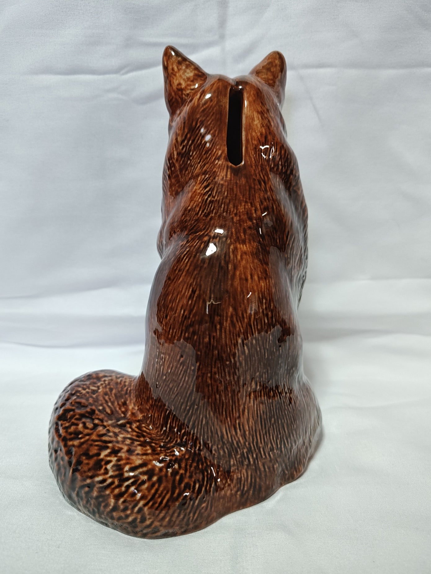 Fox Hand Painted Ceramic Bank Entirely Hand Painted For Realistic Appeal, 8"