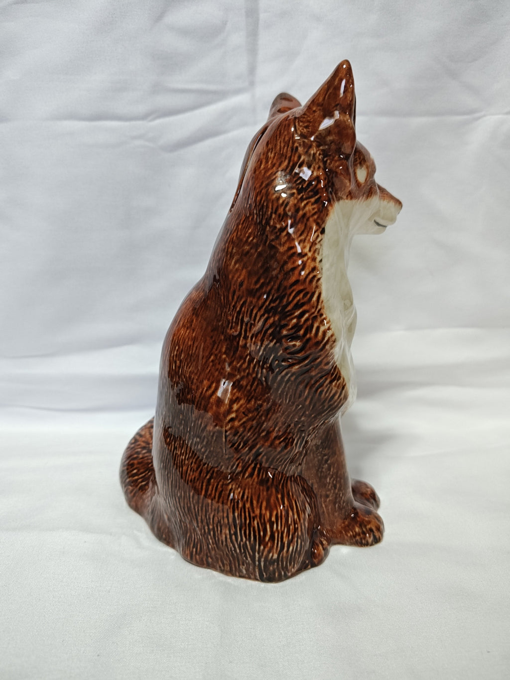 Fox Hand Painted Ceramic Bank Entirely Hand Painted For Realistic Appeal, 8"