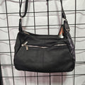 Hot Leathers Large Leather Purse with 4 Zipper Pockets Black 6.5 x 10.5