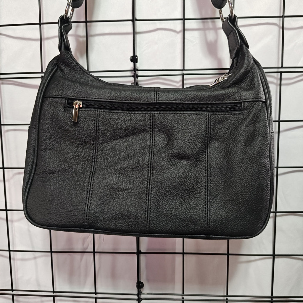 Hot Leathers Leather Purse with Front Buckle Black 11 x 10 x 3