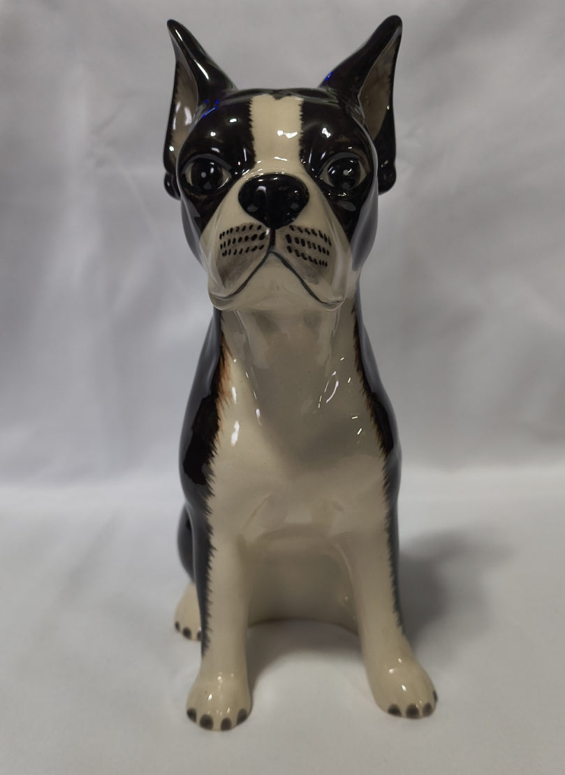 Hand-painted ceramic Boston Terrier Bank