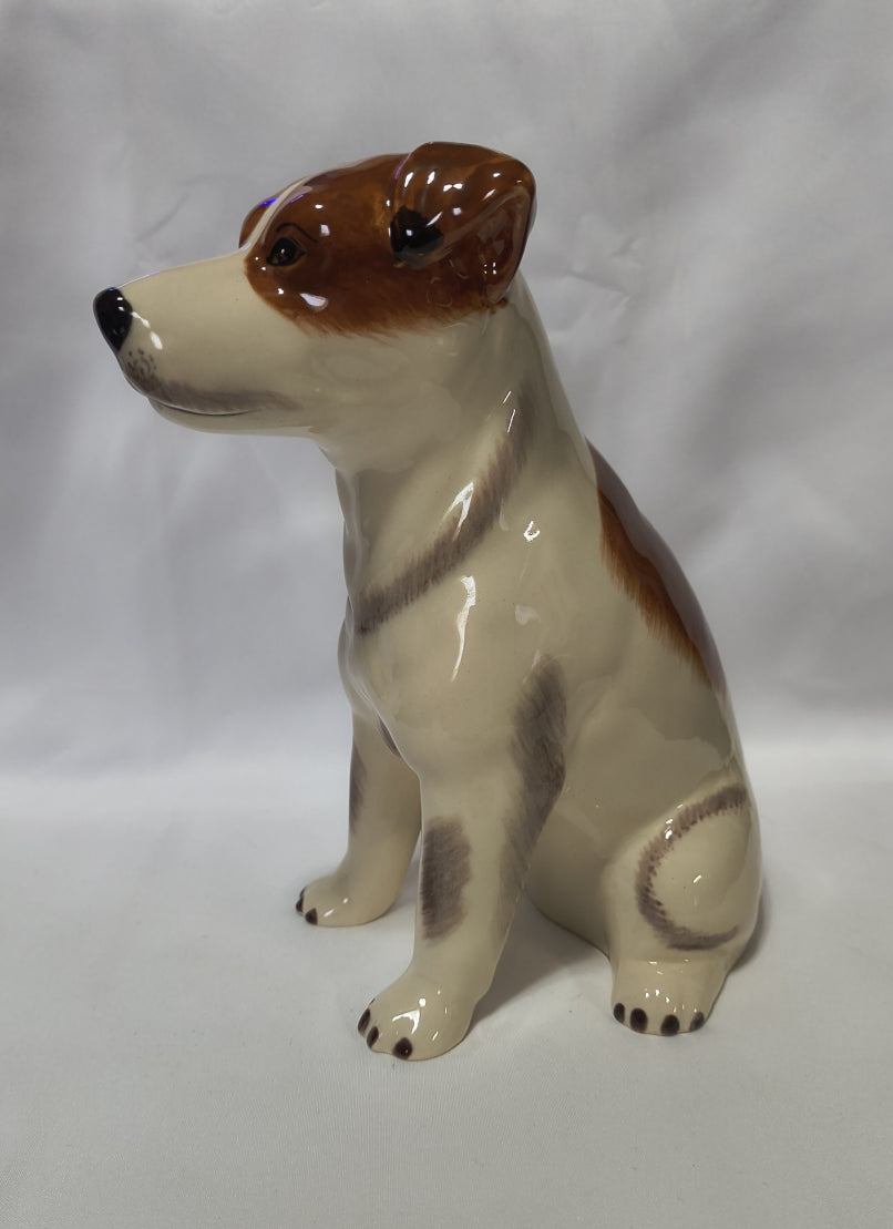 Side view of a Jack Russel ceramic bank