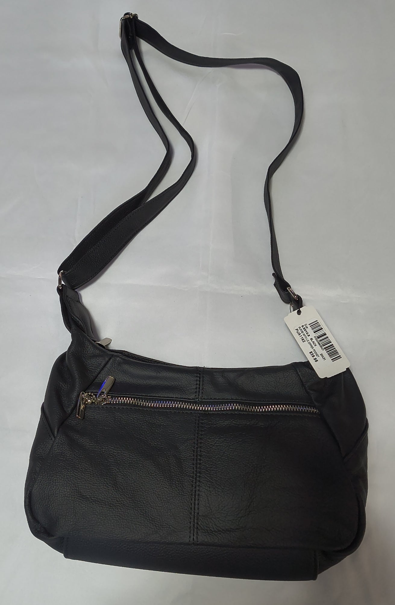 Hot Leathers Large Leather Purse with 4 Zipper Pockets Black 6.5 x 10.5