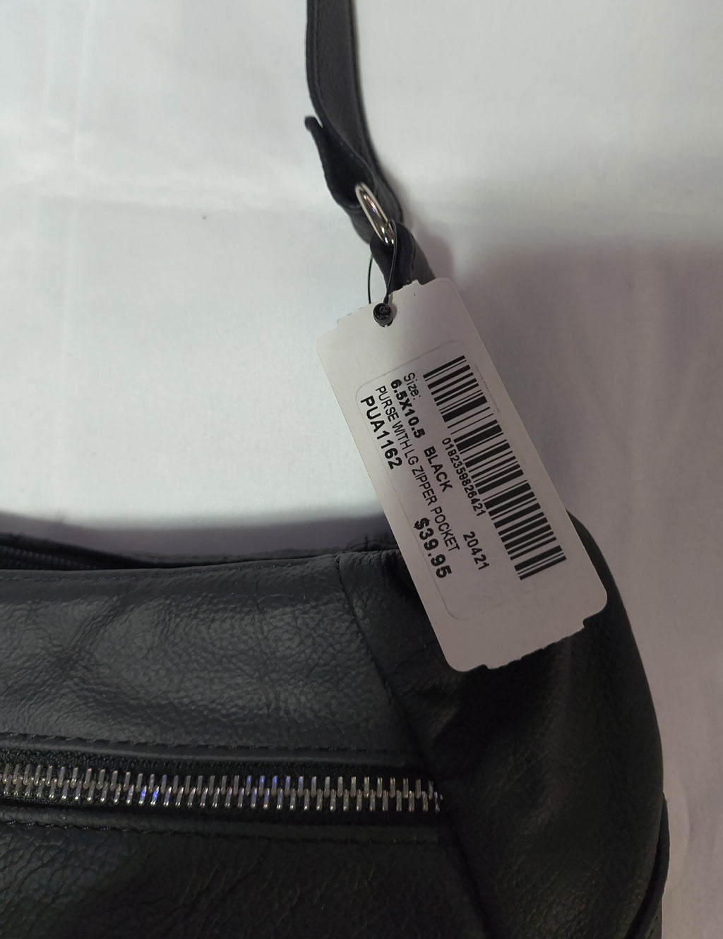 Hot Leathers Large Leather Purse with 4 Zipper Pockets Black 6.5 x 10.5