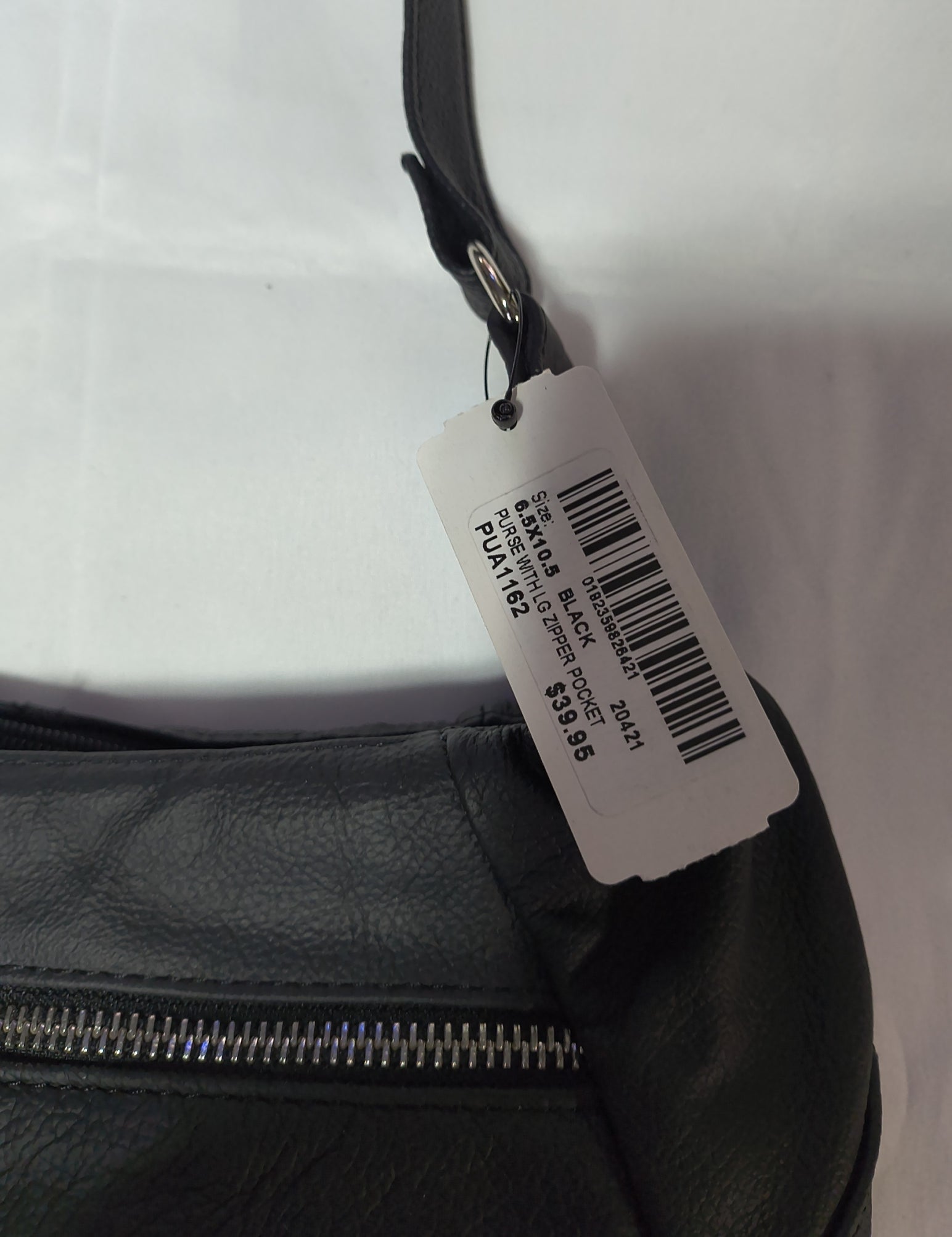Hot Leathers Large Leather Purse with 4 Zipper Pockets Black 6.5 x 10.5