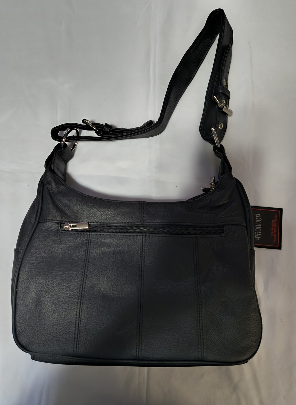 Hot Leathers Leather Purse with Front Buckle Black 11 x 10 x 3
