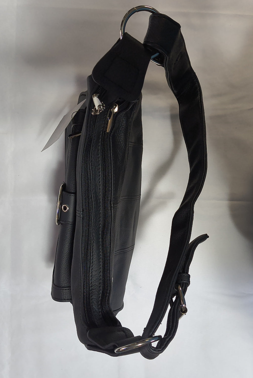 Hot Leathers Leather Purse with Front Buckle Black 11 x 10 x 3