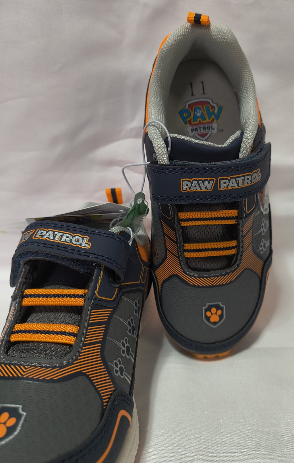 Nickelodeon PAW Patrol Navy & Orange Light-Up Sneakers for Boys. Inside view.