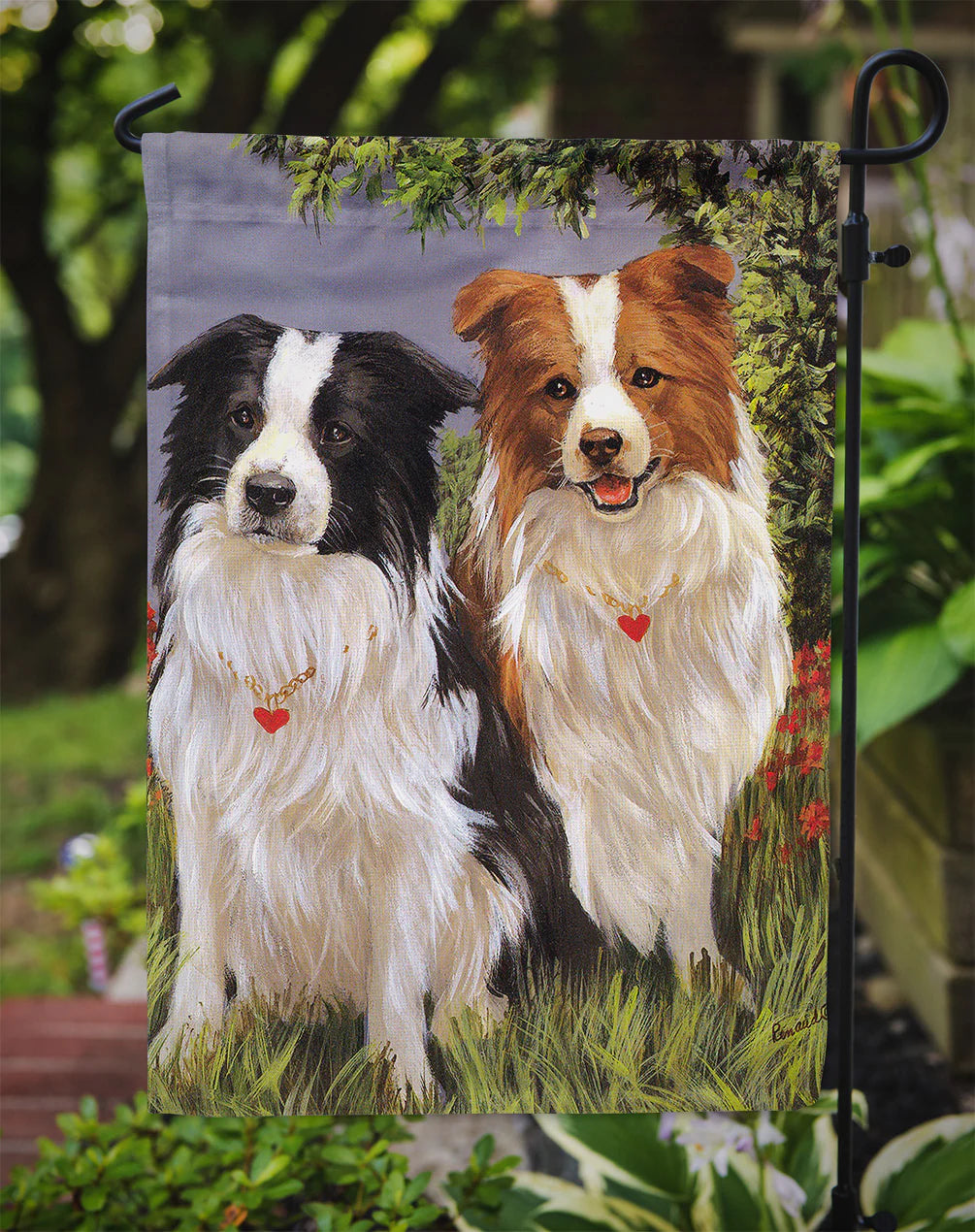Border Collie Patrol Garden Flag