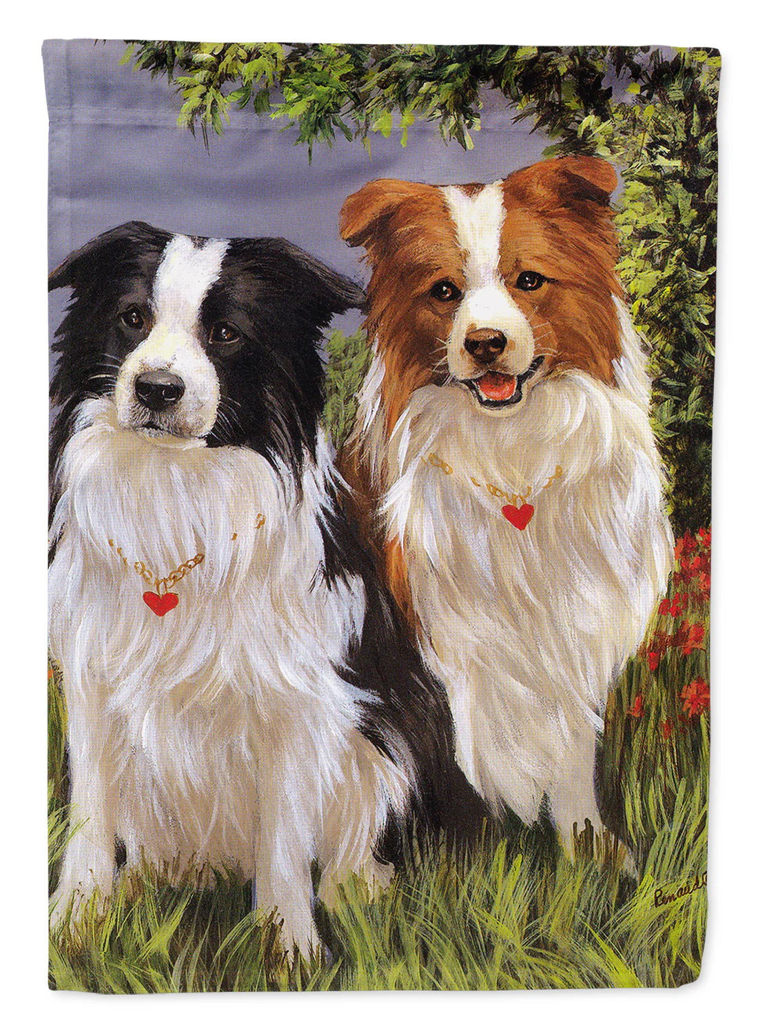 Border Collie Patrol Garden Flag