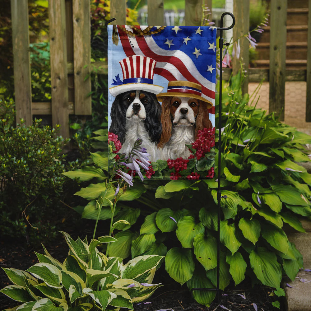 Caroline's Treasures Cavalier Spaniel USA Garden Flag 11.25" x 15.5" PPP3069GF