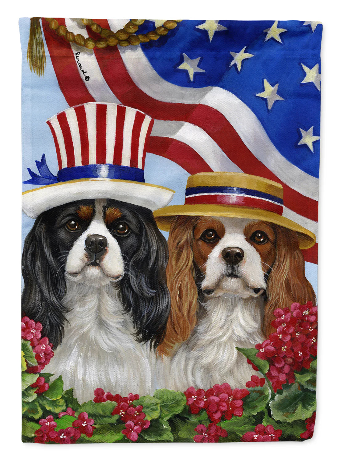 Caroline's Treasures Cavalier Spaniel USA Garden Flag 11.25" x 15.5" PPP3069GF