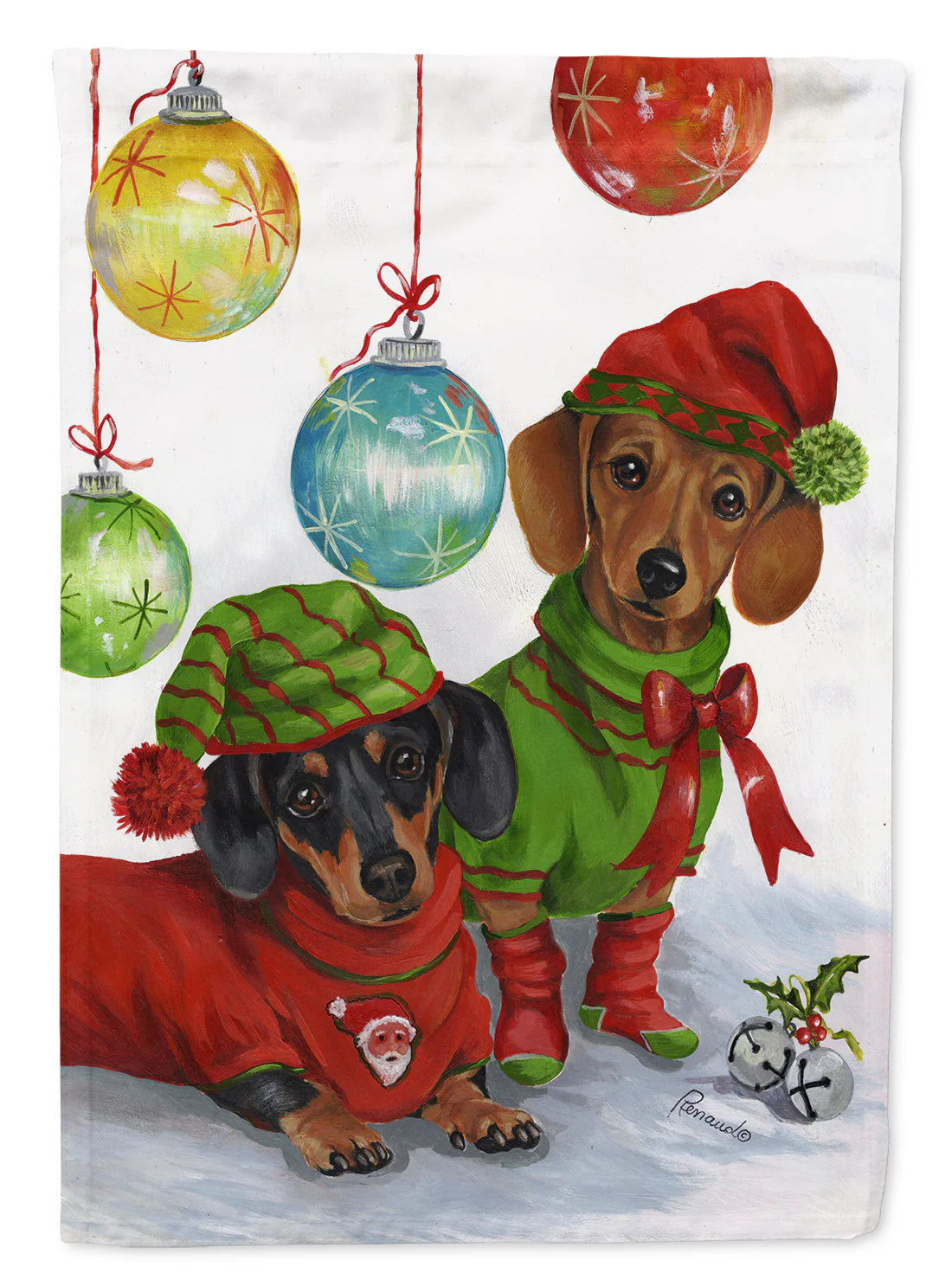 Dachshund Christmas Jingle Garden Flag