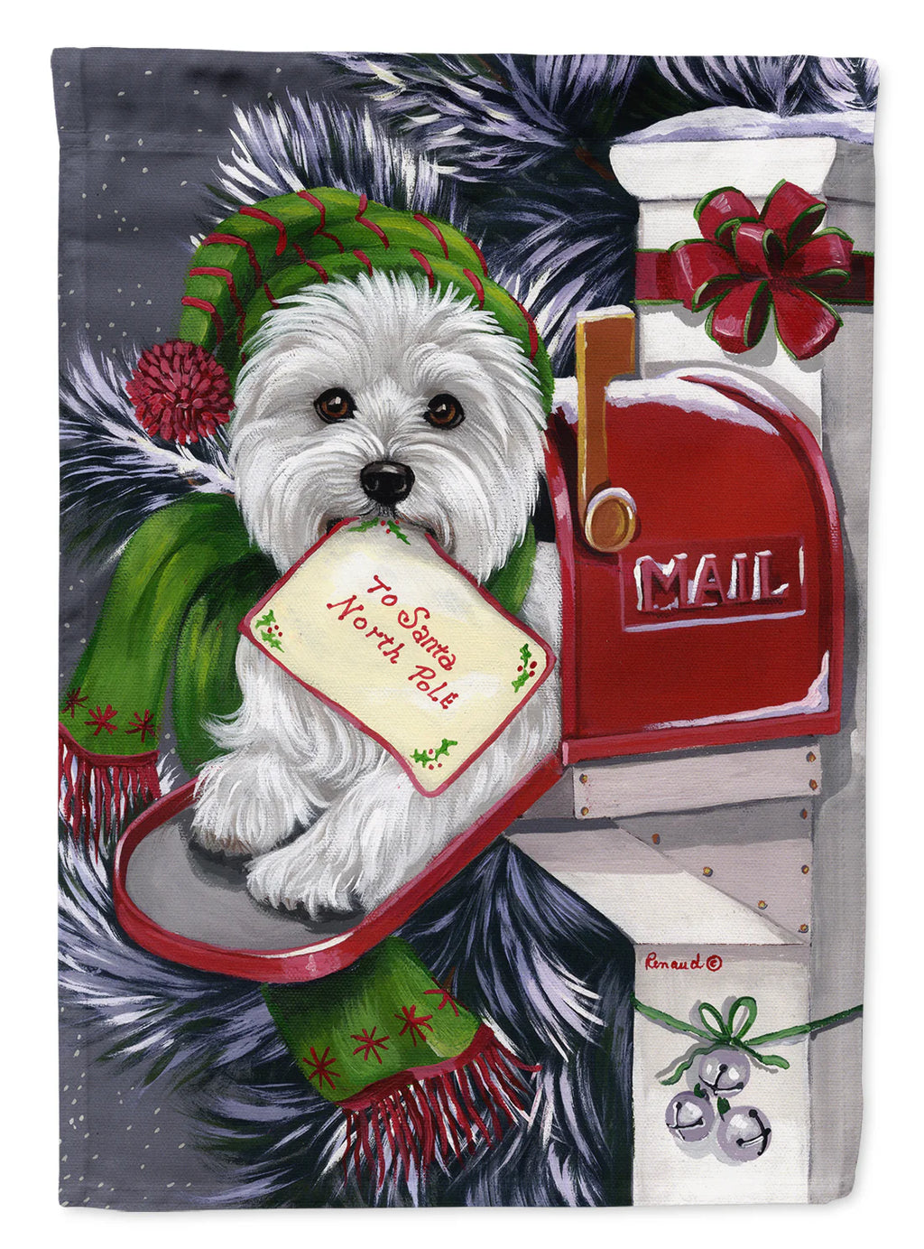 Westie Christmas Letter to Santa Garden Flag