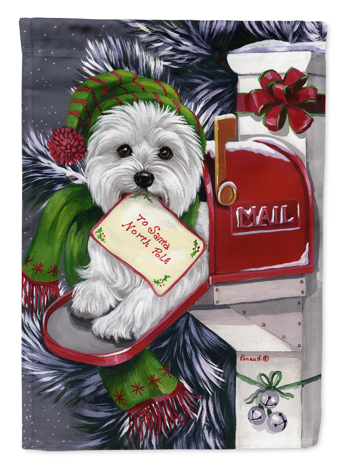 Westie Christmas Letter to Santa Garden Flag