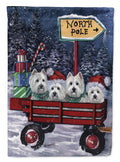 Westie Christmas Red Wagon Garden Flag