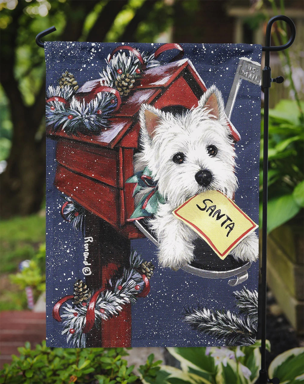 Caroline's Treasures PPP3237GF Westie Zoe's Christmas List Garden Flag