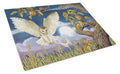 Barn Owl In The Apple Orchard Glass Cutting Board Large Decorative Tempered Glass Kitchen Cutting and Serving Board Large Size