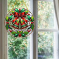 Stained Glass Style Acrylic plaque featuring Christmas Bells.