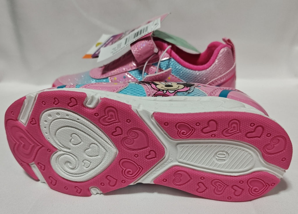 Disney Minnie Mouse Girls Light-Up Sneakers with Hook and Loop Closure CH91751