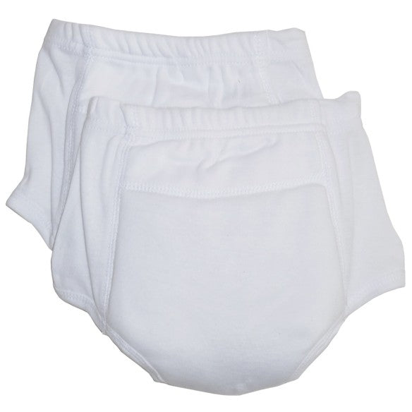 Rib Knit White Training Pants 2-Pack